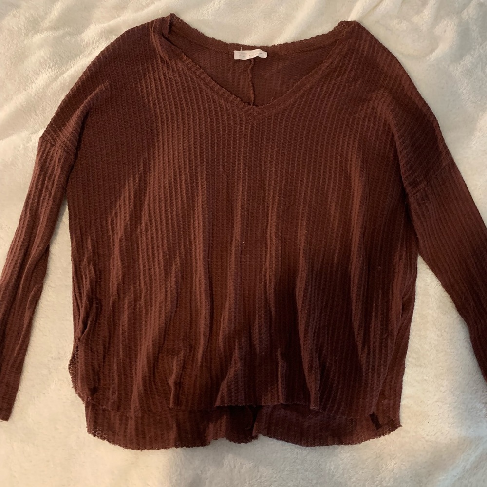 waffle knit long sleeve shirt❤️